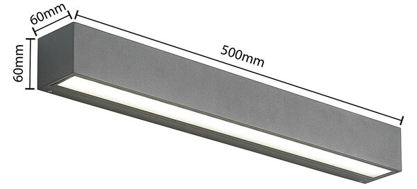 Arcchio Lengo LED fali világítás, 50 cm, 1 izzó, antracit, CCT, Fekete, Alumínium, Modern