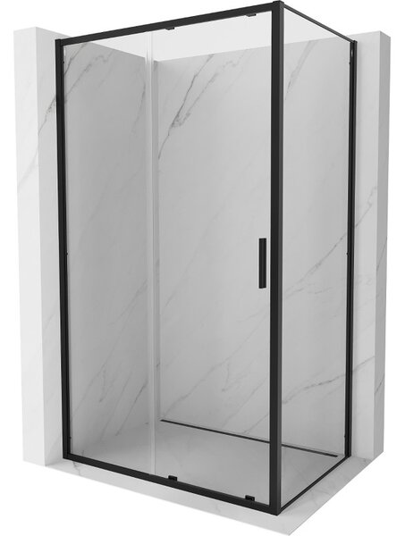 Mexen Exo-S 120 x 90 cm-es tolóajtós zuhanykabin, átlátszó, fekete - 8151-120-090-70-00