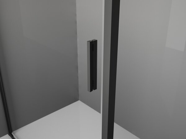 Mexen Exo-S 120 x 90 cm-es tolóajtós zuhanykabin, átlátszó, fekete - 8151-120-090-70-00