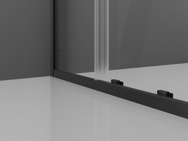 Mexen Exo-S 120 x 90 cm-es tolóajtós zuhanykabin, átlátszó, fekete - 8151-120-090-70-00