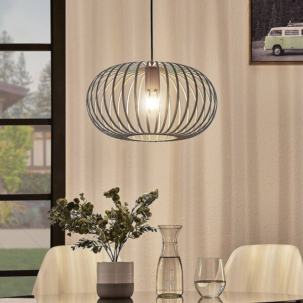 Lindby függőlámpa Nahele, barna, fém, Ø 40 cm, E27, dimmelhető, Nappali / Étkező, fém, Vintage