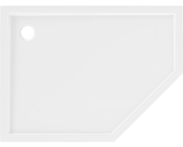 Mexen Flow ötszögletű slim bal oldali zuhanytálca 100 x 80 cm, fehér fényes - 46P108010L