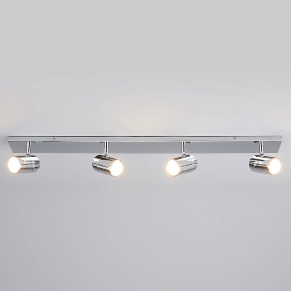 Lindby fürdőszobai mennyezeti lámpa Dejan, 85cm, 4 lámpás, króm, IP44, dimmelhető, Króm / ezüst, Fürdőszoba, fém, Modern