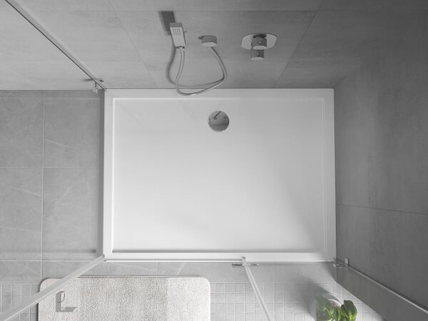 Mexen Flow négyszögletes slim zuhanytálca 95 x 70 cm, fényes fehér - 46R107095