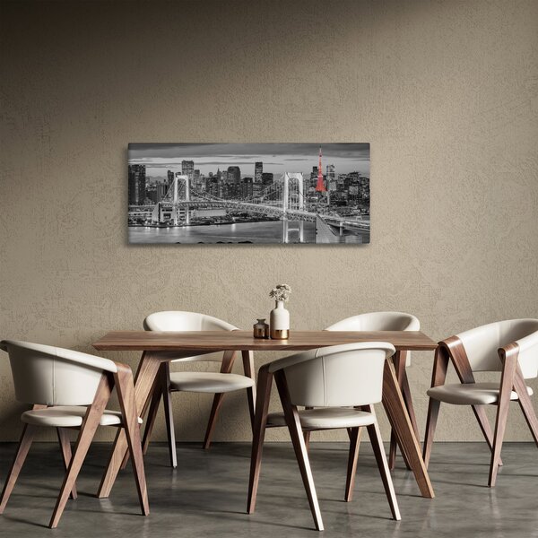 Kép - Nagyváros piros toronnyal (120x50 cm)