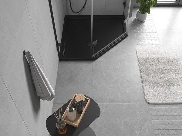 Mexen Flow ötszögletű slim zuhanytálca 80 x 80 cm, fekete matt - 46P708080