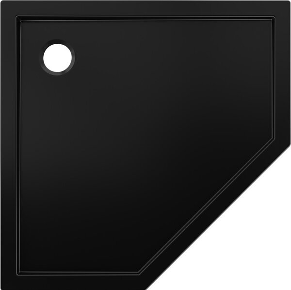Mexen Flow ötszögletű slim zuhanytálca 80 x 80 cm, fekete matt - 46P708080