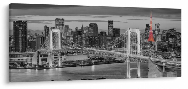 Kép - Nagyváros piros toronnyal (120x50 cm)