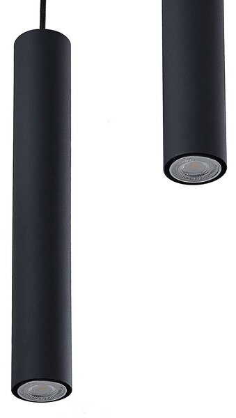 Lindby Sanad lógó világítás, Ø 40 cm, 5 izzós, fekete, GU10, dimmelhető, Fekete, Nappali / Étkező, fém, Modern