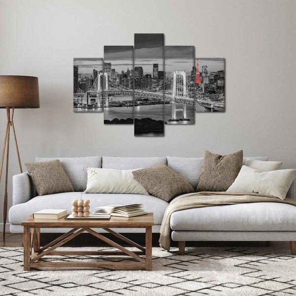 Kép - Nagyváros piros toronnyal (150x105 cm)