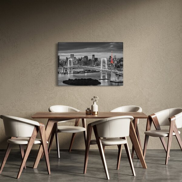 Kép - Nagyváros piros toronnyal (90x60 cm)