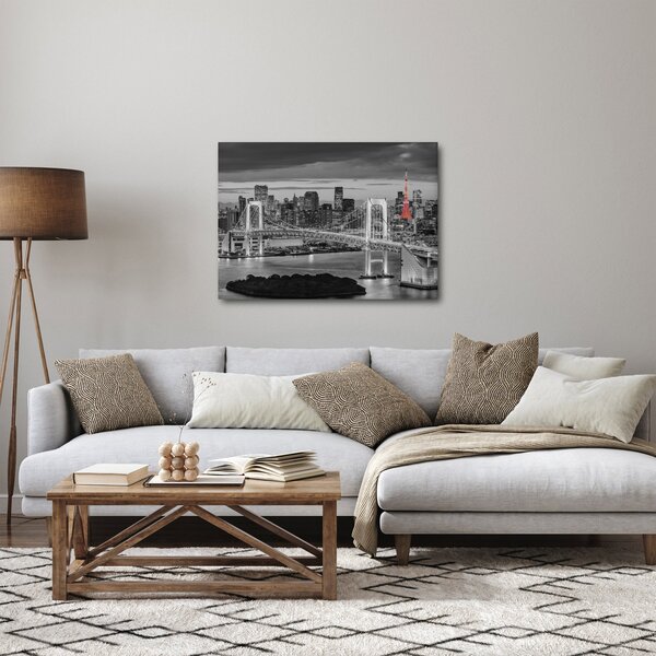 Kép - Nagyváros piros toronnyal (70x50 cm)