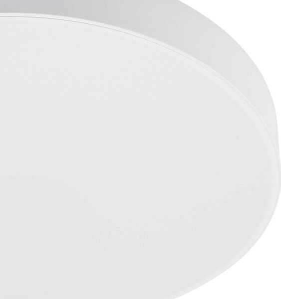Lindby LED mennyezeti lámpa Simera, Ø 50cm, fehér, fém, dimmelhető, Fehér / opál, Nappali / Étkező, Műanyag, Modern