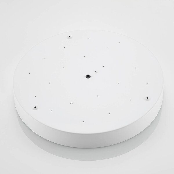Lindby LED mennyezeti lámpa Simera, Ø 50cm, fehér, fém, dimmelhető, Fehér / opál, Nappali / Étkező, Műanyag, Modern