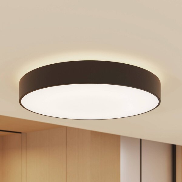 Arcchio LED mennyezeti lámpa Vanida, fekete, Ø 60 cm, fel/le, dimmelhető, Fekete, Konyha, Alumínium, Modern