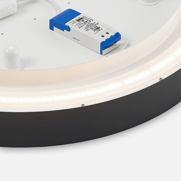 Arcchio LED mennyezeti lámpa Vanida, fekete, Ø 60 cm, fel/le, dimmelhető, Fekete, Konyha, Alumínium, Modern