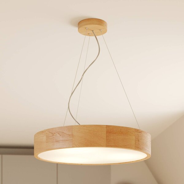 Envostar függesztéklámpa Kerio, Ø 47 cm, tölgyfa, dimmelhető, Nappali / Étkező, Fa, Modern