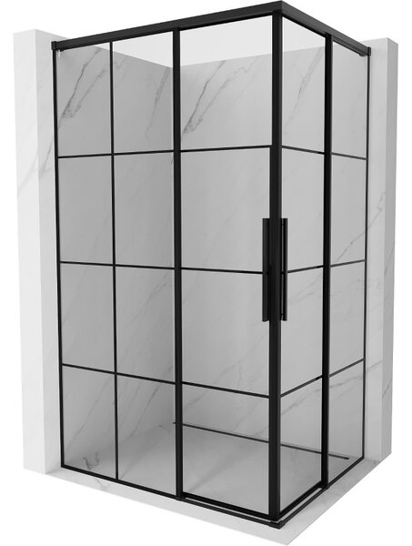 Mexen Rox Duo eltolható zuhanykabin 120 x 80 cm, fekete rács, fekete - 8C2D-120-080-70-77