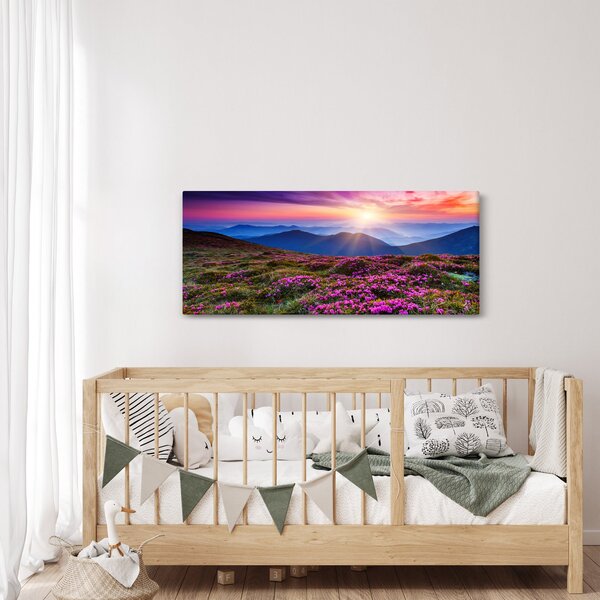 Kép - Hegyi virágzó táj (120x50 cm)