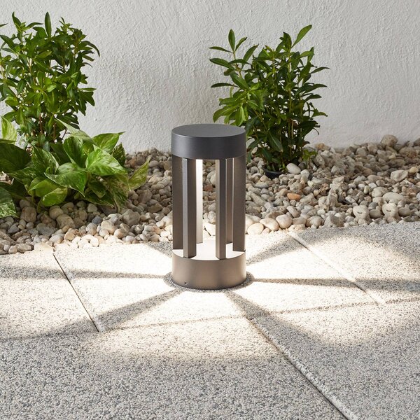 Lindby Jordis LED állványlámpa, 22 cm, antracit, alumínium, Fekete, Alumínium, Modern