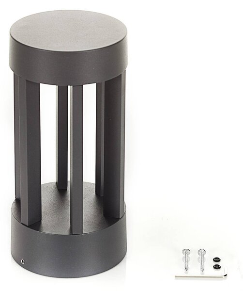 Lindby Jordis LED állványlámpa, 22 cm, antracit, alumínium, Fekete, Alumínium, Modern
