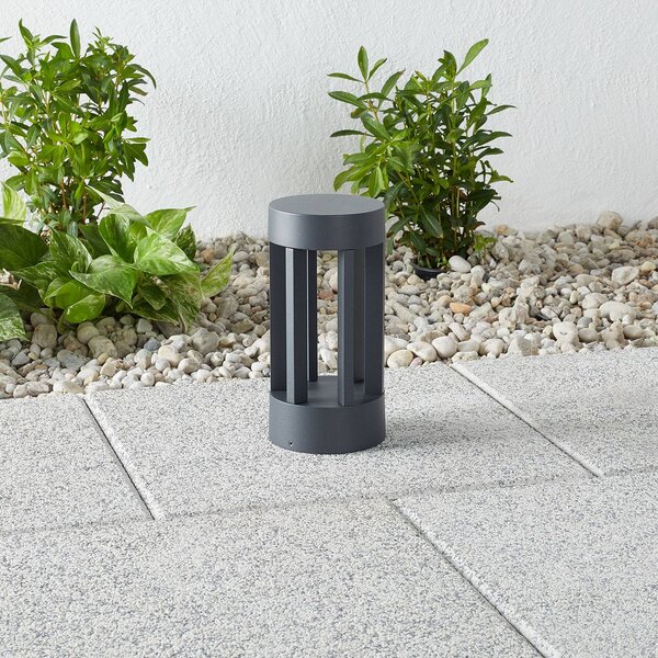 Lindby Jordis LED állványlámpa, 22 cm, antracit, alumínium, Fekete, Alumínium, Modern