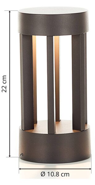 Lindby Jordis LED állványlámpa, 22 cm, antracit, alumínium, Fekete, Alumínium, Modern