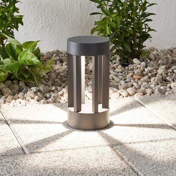 Lindby Jordis LED állványlámpa, 22 cm, antracit, alumínium, Fekete, Alumínium, Modern