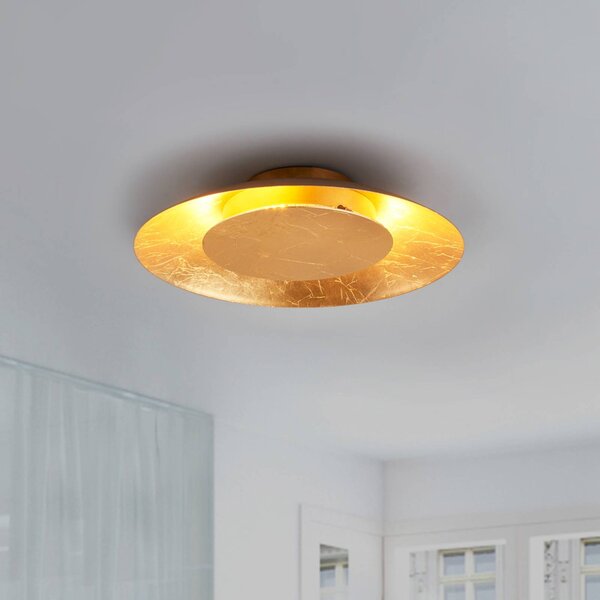Lindby LED mennyezeti lámpa Keti, Ø 35 cm, arany, kerek, fém, Sárgaréz / arany, Folyosó, fém, Modern