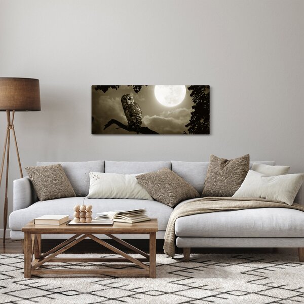 Kép - Éjjeli bagoly, arany (120x50 cm)