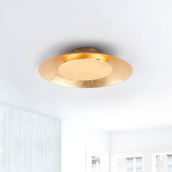 Lindby LED mennyezeti lámpa Keti, Ø 35 cm, arany, kerek, fém, Sárgaréz / arany, Folyosó, fém, Modern
