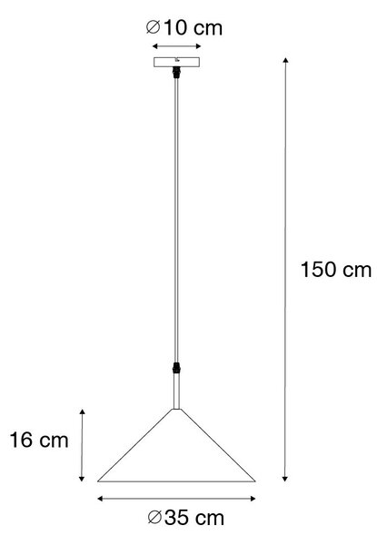 Dizájn lógólámpa sárga - Triangolo