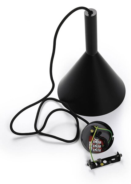 Arcchio Tadej lógó lámpa, fekete-fehér, Ø 19 cm, fém, E27, dimmelhető, Fekete, Nappali / Étkező, fém, Modern