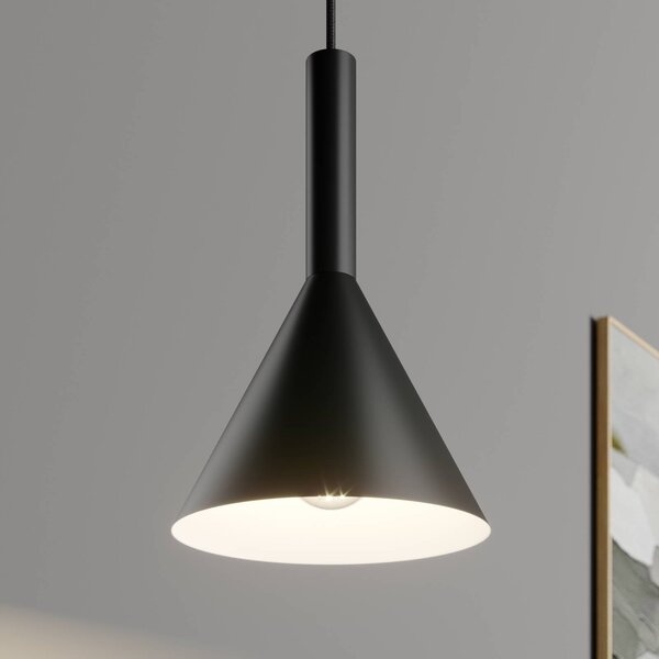 Arcchio Tadej lógó lámpa, fekete-fehér, Ø 19 cm, fém, E27, dimmelhető, Fekete, Nappali / Étkező, fém, Modern