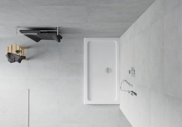 Mexen Flat téglalap alakú zuhanytálca slim 120 x 70 cm, fehér, króm szifonnal - 40107012