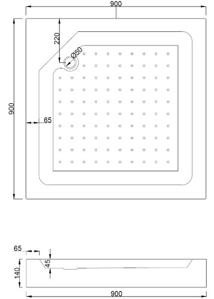 Mexen Rio 90 x 90 cm-es, szögletes zuhanykabin, deres, króm + fehér zuhanytálca - 860-090-090-01-30-4510
