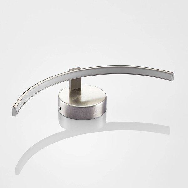 Lindby LED fali lámpa Iven, szélesség 34 cm, nikkel, 3000 K, Alu / szürke / cink, Nappali / Étkező, fém, Modern