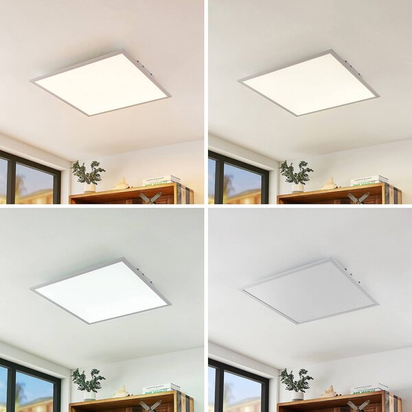 Lindby Luay LED panel, 60 x cm, fehér, 3000-6000K, dimmelhető, Fehér / opál, Konyha, Műanyag, Modern