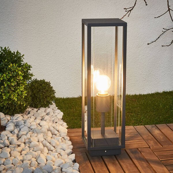 Lucande Annalea állólámpa, 50 cm, antracit, IP54, Fekete, Alumínium, Modern