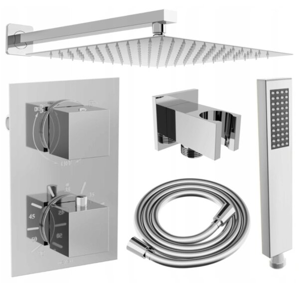Mexen Cube DR02 rejtett zuhanykészlet 30 cm-es esőztetővel, króm - 77502DR0230-00