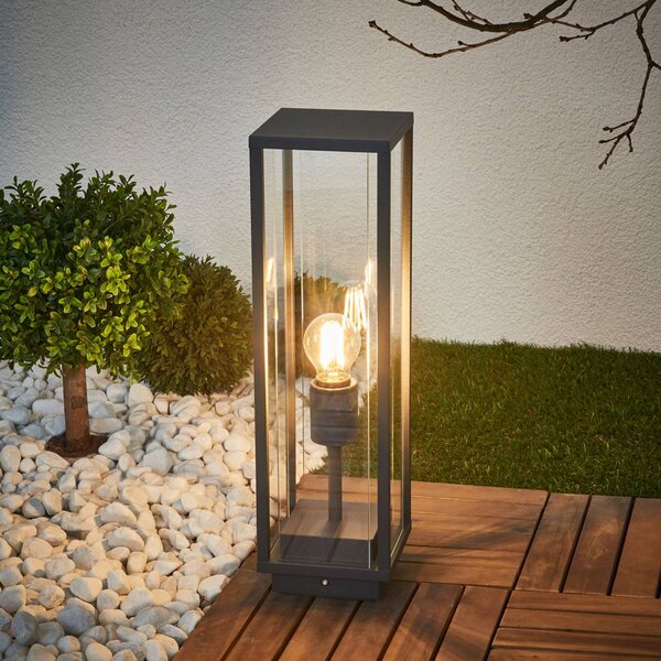 Lucande Annalea állólámpa, 50 cm, antracit, IP54, Fekete, Alumínium, Modern