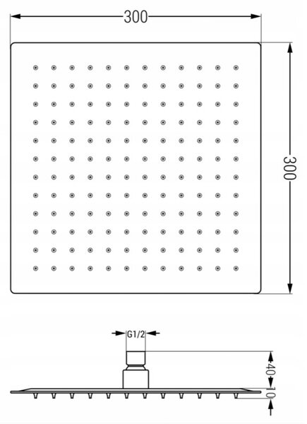 Mexen Cube DR02 rejtett zuhanykészlet 30 cm-es esőztetővel, króm - 77502DR0230-00