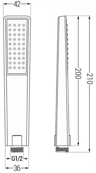 Mexen Uno DR72 süllyesztett zuhanykészlet, fekete - 71435DR72-70