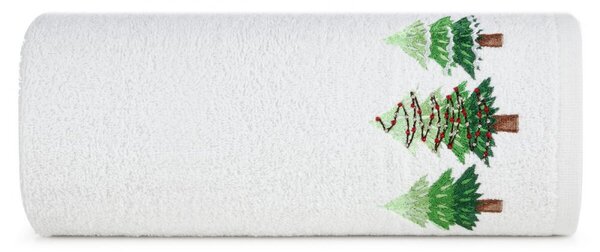 Pamut karácsonyi törölköző fenyőfákkal fehér Szélesség: 70 cm | Hossz: 140 cm