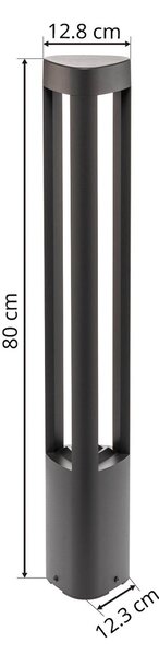 Lucande LED-es útvilágítás Pirron, 80 cm, háromszög alakú, IP54, Fekete, Alumínium, Modern