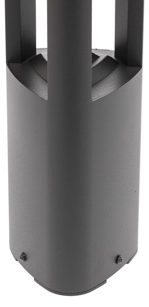 Lucande LED állólámpa Pirron, 50 cm, háromszögletű, IP54, Fekete, Alumínium, Modern
