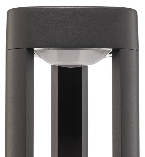 Lucande LED állólámpa Pirron, 50 cm, háromszögletű, IP54, Fekete, Alumínium, Modern