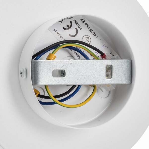 EMIBIG LIGHTING Minerva K1 fali világítás, fehér, Ø 15 cm, üveg/fém, dimmelhető, Fehér / opál, Folyosó, fém