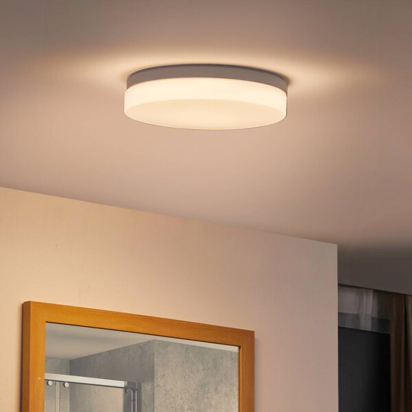 PRIOS Prios Wynion LED mennyezeti lámpa CCT DIP kapcsoló 30cm, dimmelhető, Fehér / opál, Fürdőszoba, Műanyag, Modern
