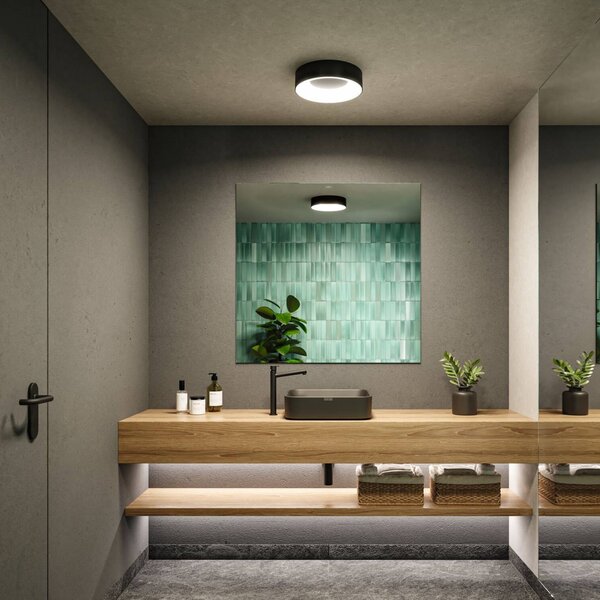 Paulmann HomeSpa Casca mennyezeti világítás Ø30cm fekete, dimmelhető, Fekete, Fürdőszoba, fém, Modern